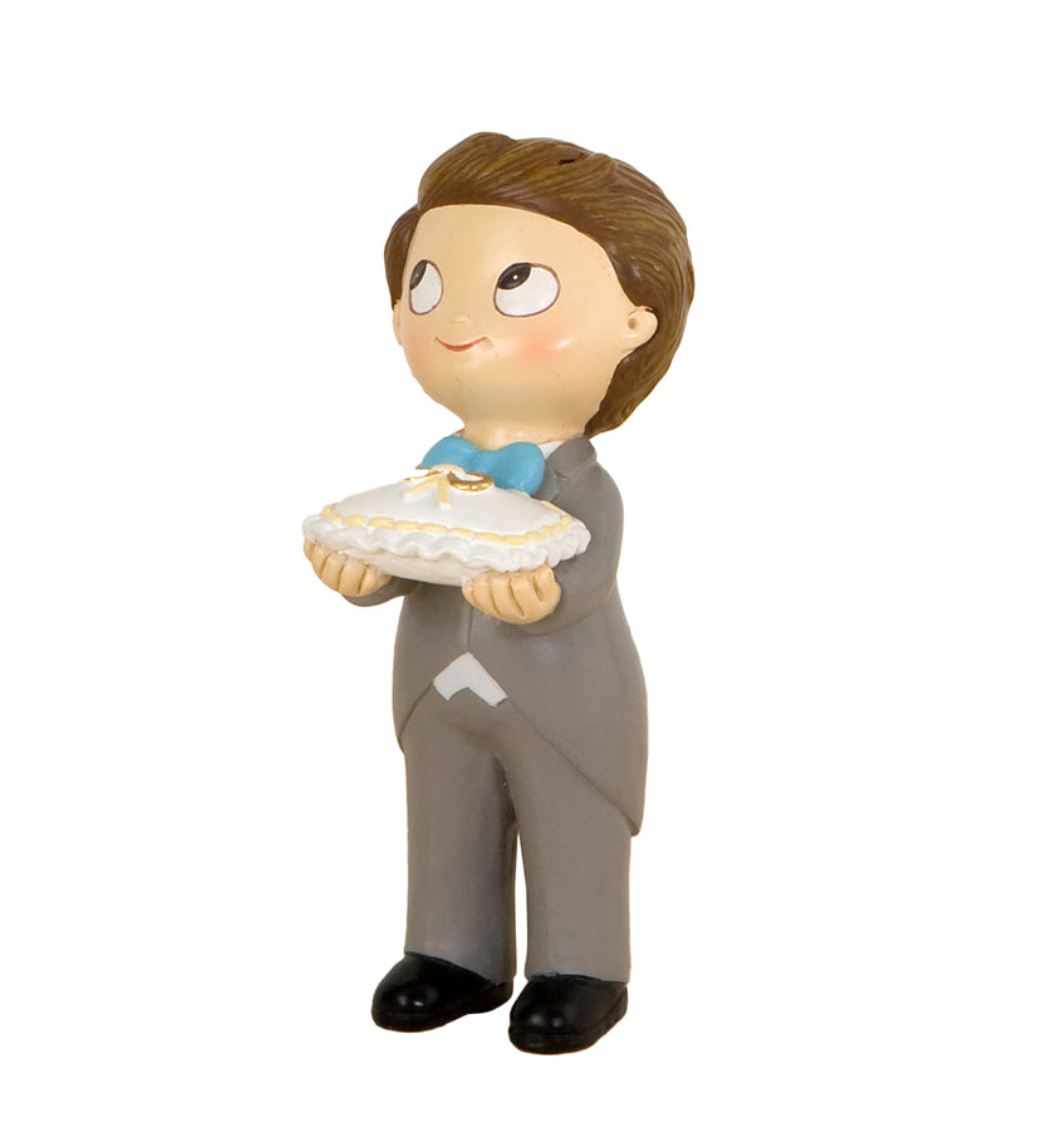 Figura niño cojín anillos