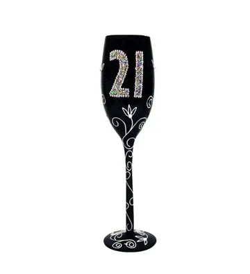 COPA DE CHAMPÁN 21 AÑOS - NEGRO / PLATA
