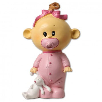 MUÑECA PARA TARTA DE BAUTIZO COLOR ROSA
