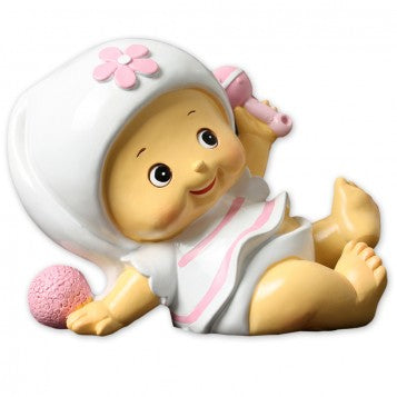 FIGURA BEBÉ NIÑA CON SONAJERO