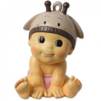 FIGURA DE BAUTIZO NIÑA SENTADA - HUCHA