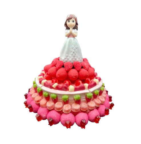 TARTA DE NIÑA COMUNIÓN SIN FIGURA