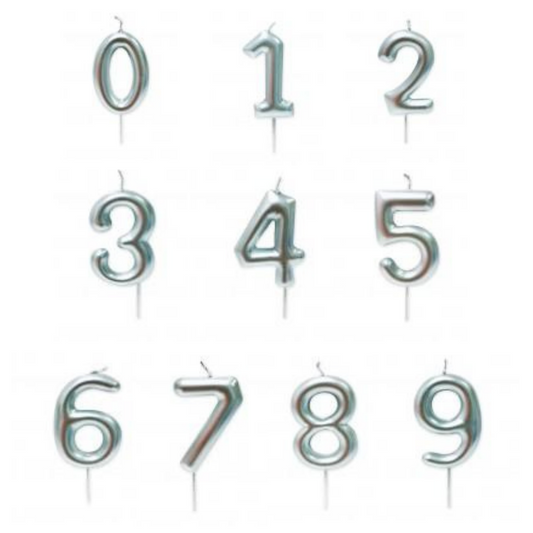 VELAS METALIZADAS PLATA 13CM