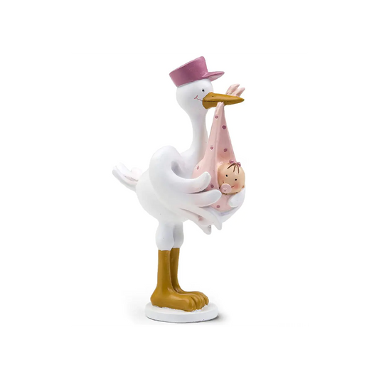 FIGURA CIGÜEÑA PARA BAUTIZO