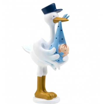 FIGURA CIGÜEÑA PARA BAUTIZO NIÑO