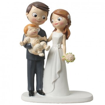 FIGURA NOVIOS CON BEBÉ