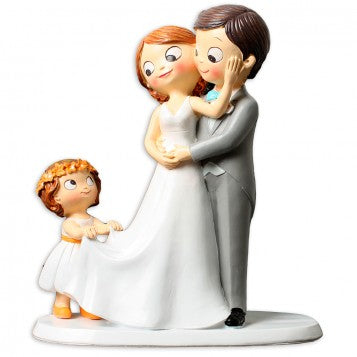 FIGURA BODA NOVIOS CON NIÑA