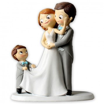 FIGURA BODA NOVIOS CON NIÑO