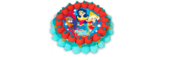 mensaje tarta super hero girls