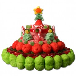 Tarta de chuches de Navidad 