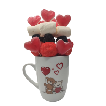 Taza de San Valentín con chuches