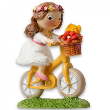 Figura para tarta de comunión niña en bici