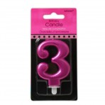 Vela metalizada fucsia nº3