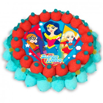 Tarta de chuches Super hero Girls