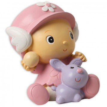 Figura hucha para tarta de bautizo niña