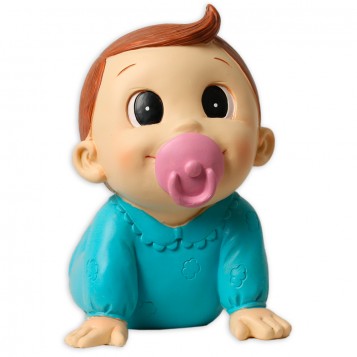 Figura hucha para bautizo niño gateando