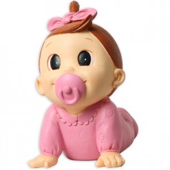 Figura hucha para bautizo niña gateando