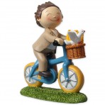Figura para tarta de Comunión niño en bici