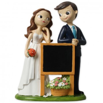 Novios para tarta con pizarra