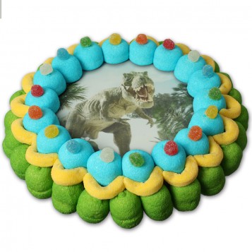 Tarta de chuches Dinosaurio