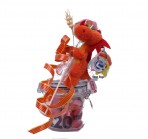 Llavero dragón rojo con chuches y rosa