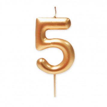 Vela grande metalizada oro nº 5