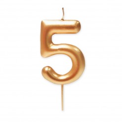 Vela grande metalizada oro nº 5