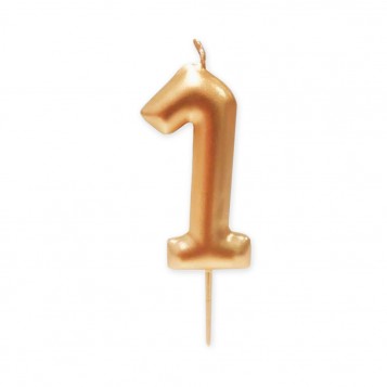 Vela grande metalizada oro nº 1