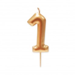 Vela grande metalizada oro nº 1