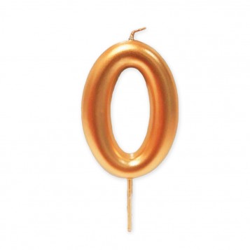 Vela grande metalizada oro nº 0
