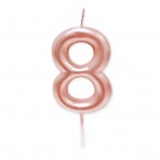 Vela grande metalizada oro rosa nº 8