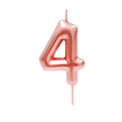 Vela grande metalizada oro rosa nº 4