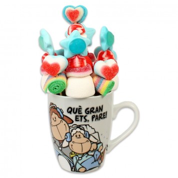 Taza cordero día del padre con chuches