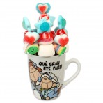 Taza cordero día del padre con chuches