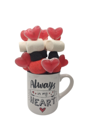 Taza de San Valentín con chuches