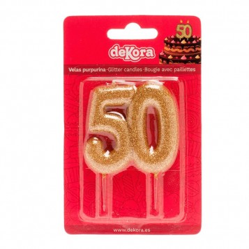 Vela 50 aniversario oro