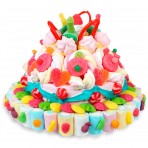 Tarta chuches nubes y regaliz 