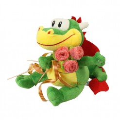 Peluche dragon y rosa chuches