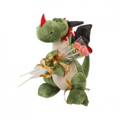 Peluche dragon con flor chuches