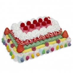 Comprar Tarta rectangular 2 pisos oblea personalizada online - Chuches  Baratas