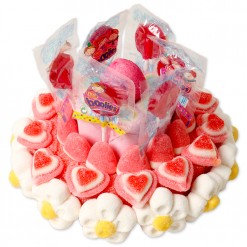 Tarta de chuches con piruletas