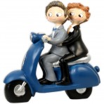 Figura boda novios chicos moto