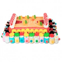 Tarta de chuches pista de basquet