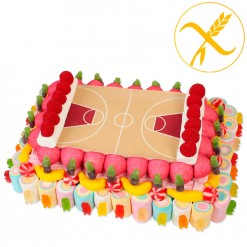 Tarta de chuches pista de basquet (Sin gluten)