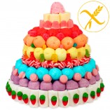 Tarta de chuches con oblea con el personaje que selecciones