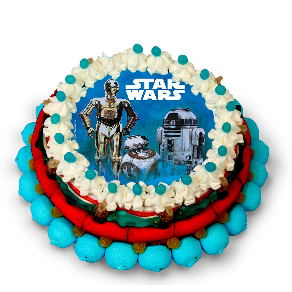 rosado Disipar Fácil Tarta Chuches Star Wars