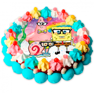 Tarta de chuches Bob Esponja y Patricio